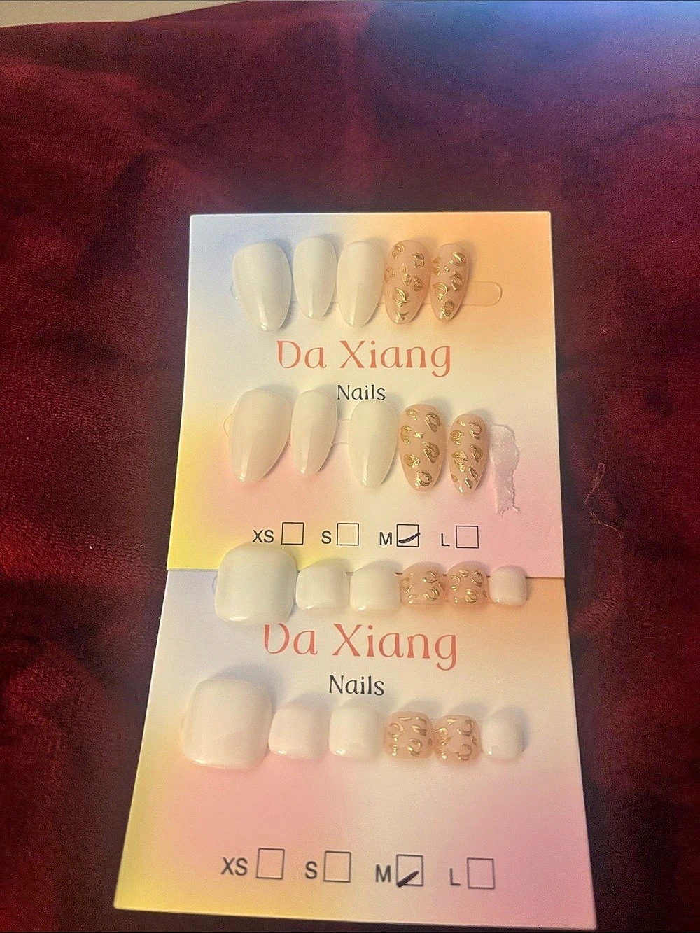 Da Xiang Press-On Nails French Tip Leopard Set French Tip Leopard Press-On Nails